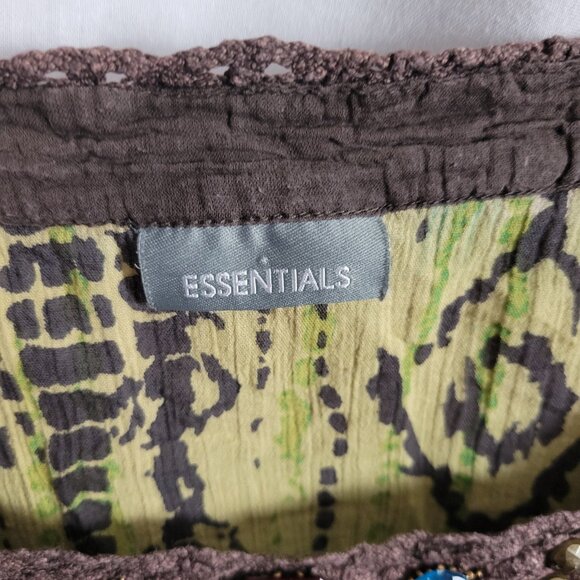 Essentials Blouse Beads Gauze 2X/3X Embellished BOHO chic hippie cottagecore Y2K - Picture 7 of 9